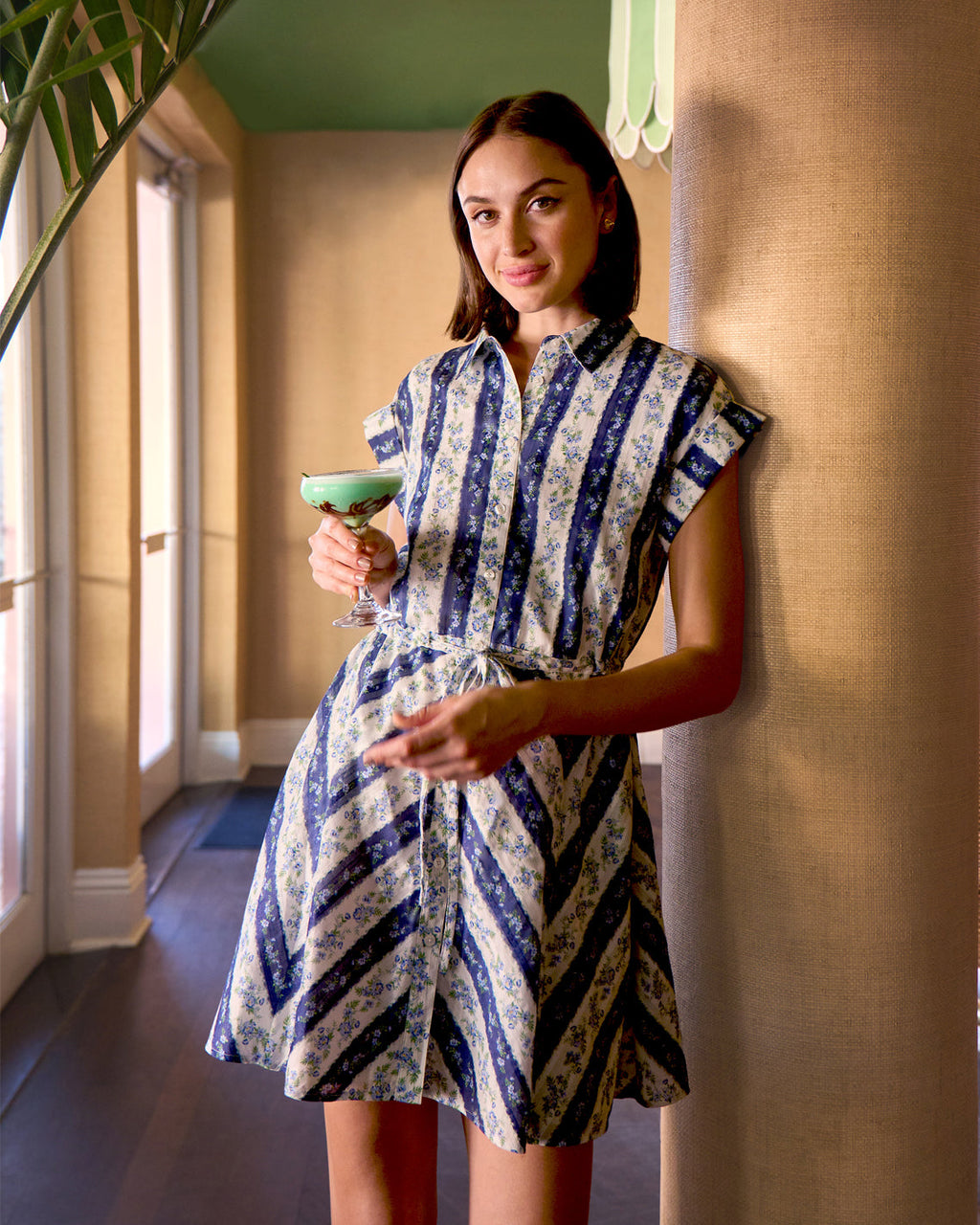 Phoebe Dress in Floral Stripe
